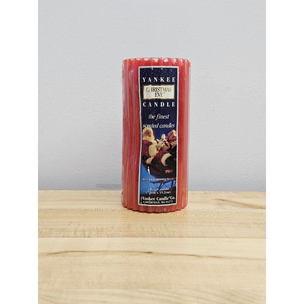 RETIRED Yankee Candle Pillar CHRISTMAS EVE 6 inch Santa NEW Sealed VINTAGE 6